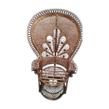 Emmanuelle rattan chair with satin cushions