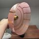 Pair of white ceramic wall lights with pink glass