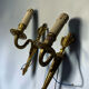 Pair of vintage gold wall sconces – Louis XVI style – Lighting fixture