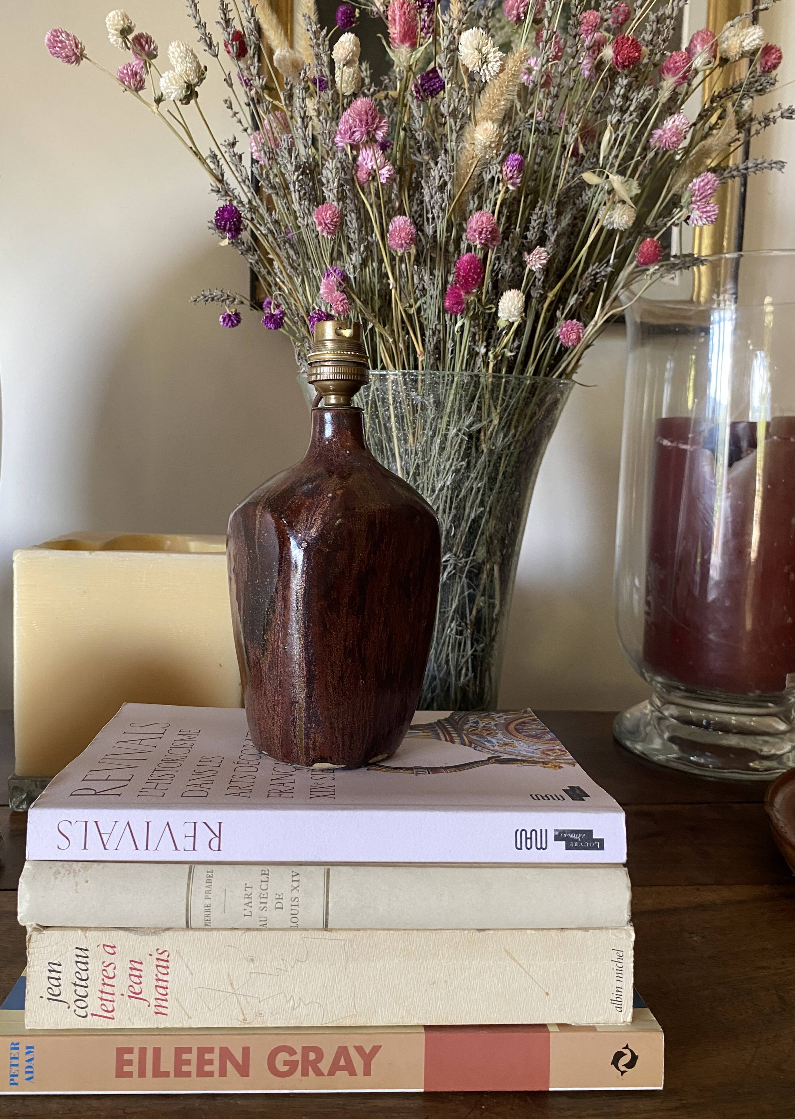 Ceramic lamp, fabric cable, cotton lampshade