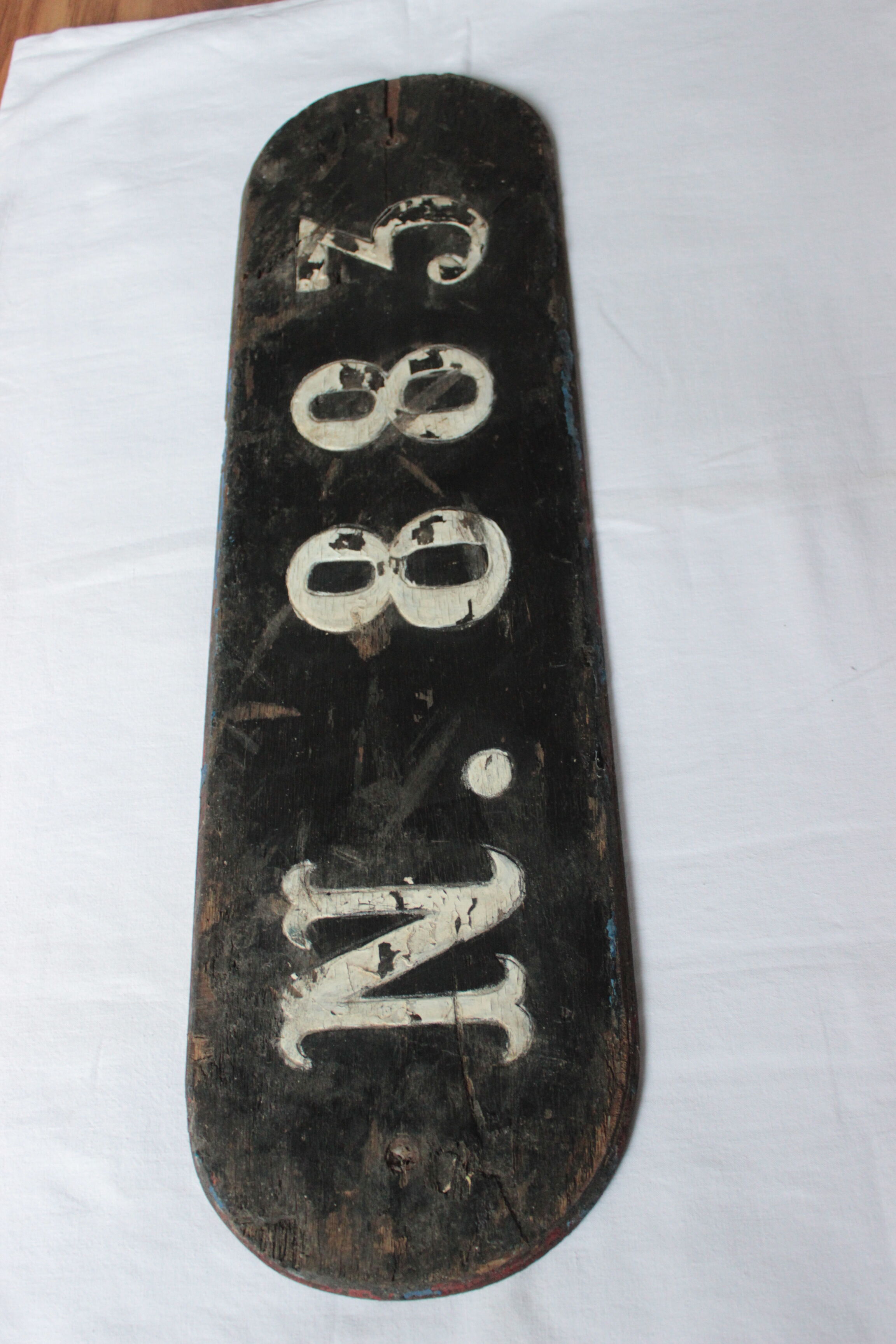 Old boat license plate