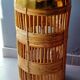 Brass and rattan umbrella stand 1970