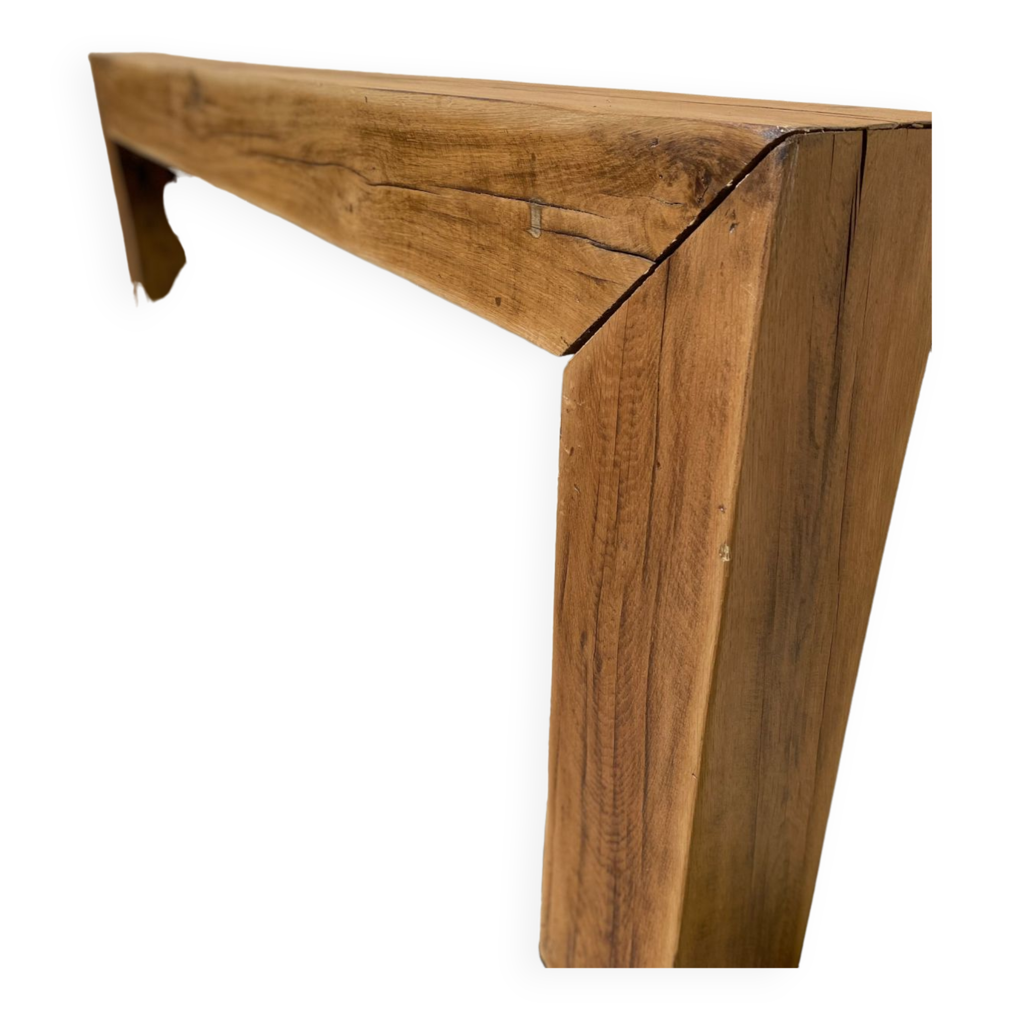 Solid oak beam console