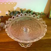 Molded glass pedestal bowl