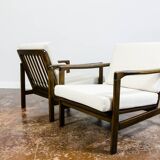 Pair of beige mid century armchairs b7522 by zenon bączyk, 1960's