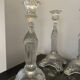 3 clear glass candle holders