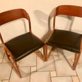 Suite de 6 chaises Baumann modèle traineau