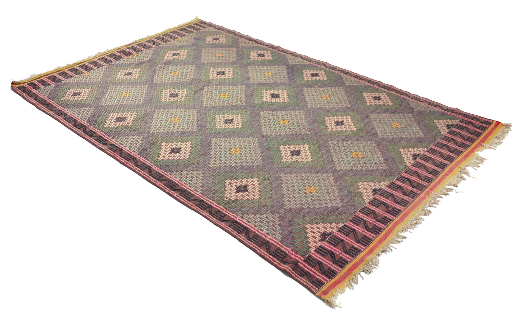 Anatolian handmade kilim rug 295 cm x 192 cm