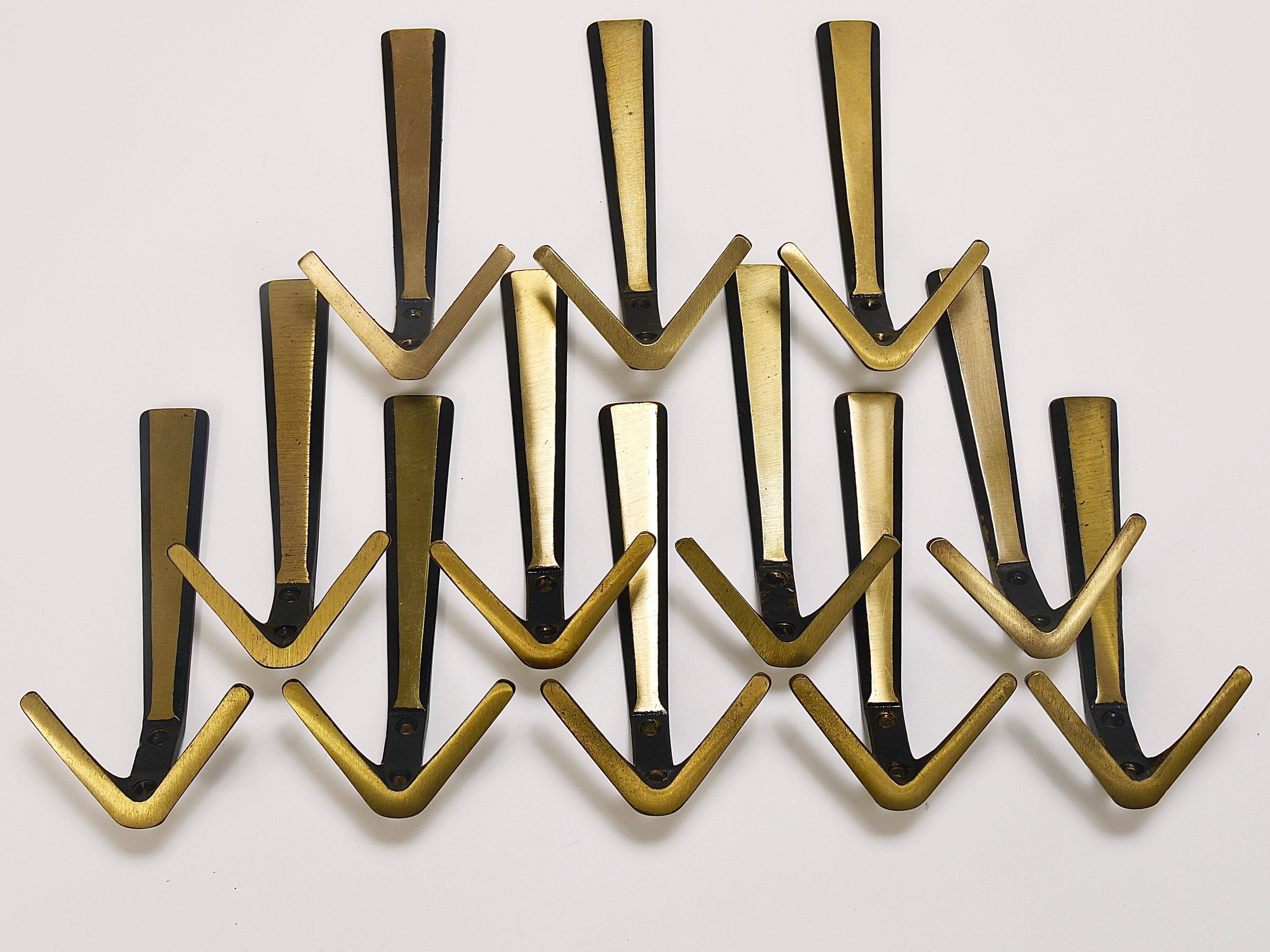 21x Crochet Mural Double in Brass Midcentury by Herta Baller, Vienna, Austria, 1950s