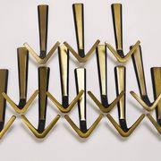 21x Crochet Mural Double in Brass Midcentury by Herta Baller, Vienna, Austria, 1950s