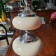 Large Vintage 1970 Space Age Chrome & Wood Lamp