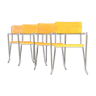 Set de 4 chaises de salle à manger contreplaqué ossature métallique des années 70
