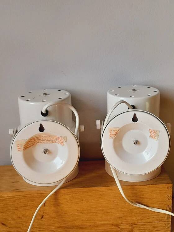 Pair of lacquered metal spotlights from the 1970s.