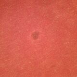 Round carpet in red moumoute style pelfran diameter 130cm vintage