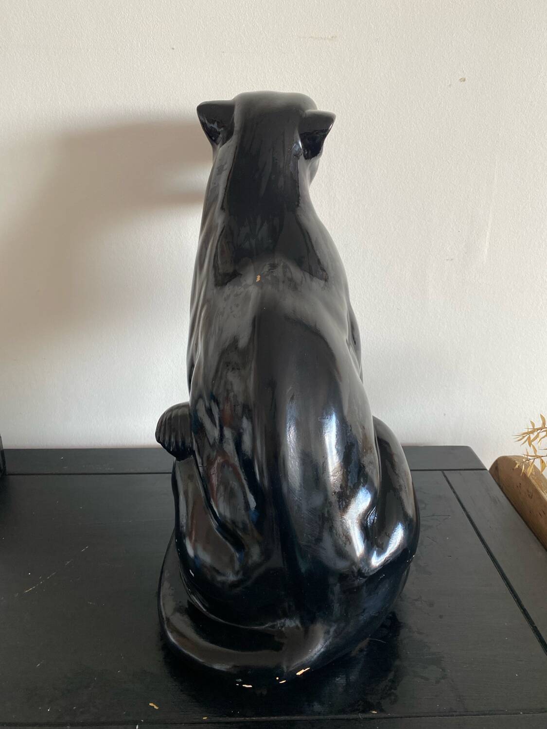 Sculpture de panthère assise vintage