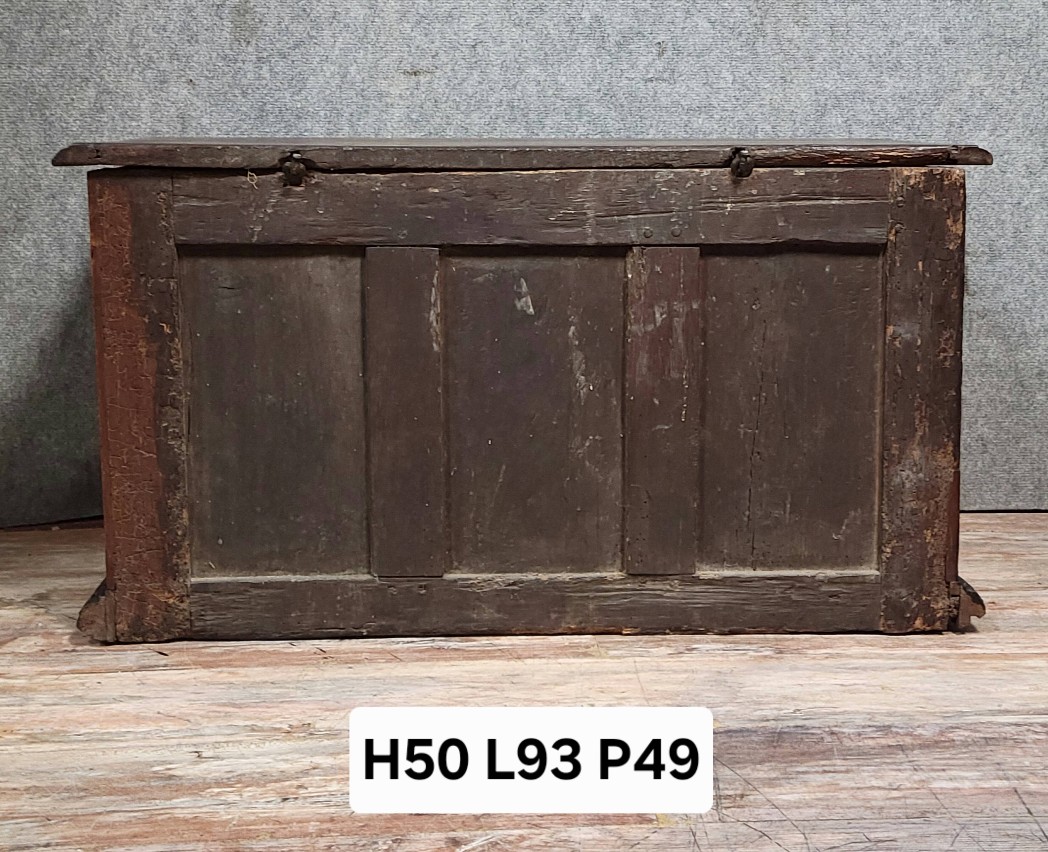 Louis XIII period solid oak chest
