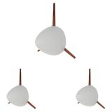 C-1575 teak and opaline glass wall lamp by Eje Ahlgren for Raak 1957