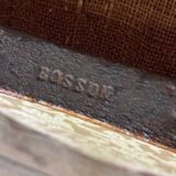 Pair of small Louis XV style wing chairs in carved walnut, Bosson stamp