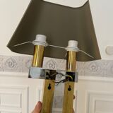 Pair of chrome and brass sconces, Italy, 1970s