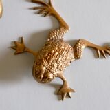 Frog brass paperweight, vintage