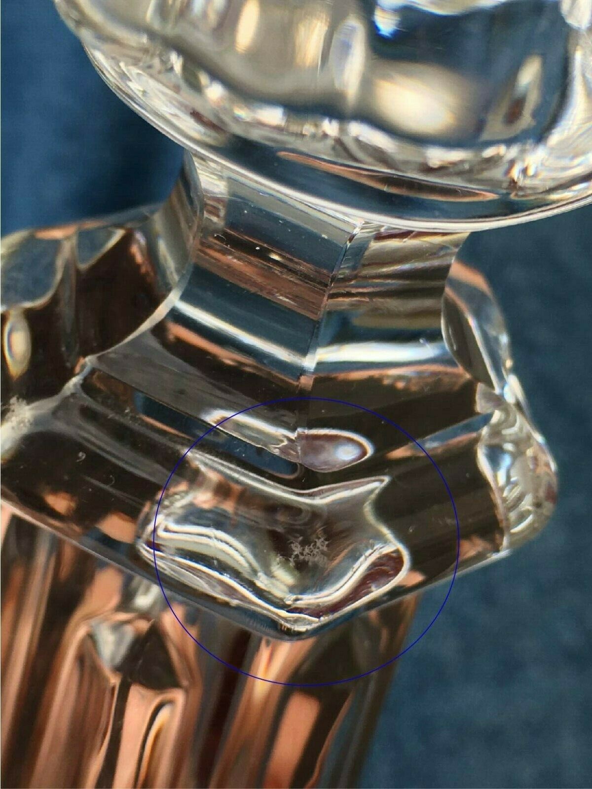 19th century moulded crystal candlestick