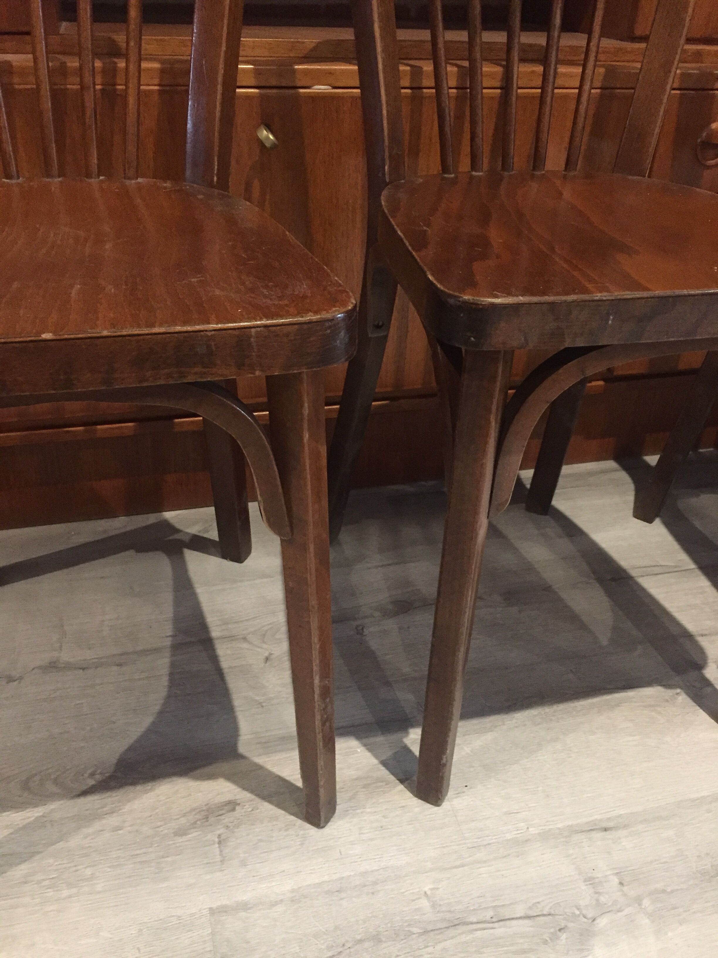 Suite of 3 Baumann chairs stamped model