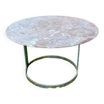 Table ronde en marbre et chrome