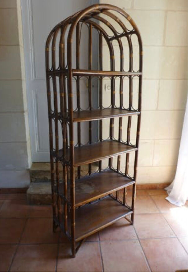 Vintage rattan library