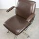 Mid-Century Italian Brown Leather Swivel Chair