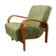 Art Deco armchair in green geometric jacquard by Kropacek Kozelek 1950