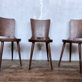 Trio of vintage retro Dove Baumann chairs 1960