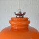Vintage Orange Glass Pendant Light: Mid-Century Modern Hanging Lamp