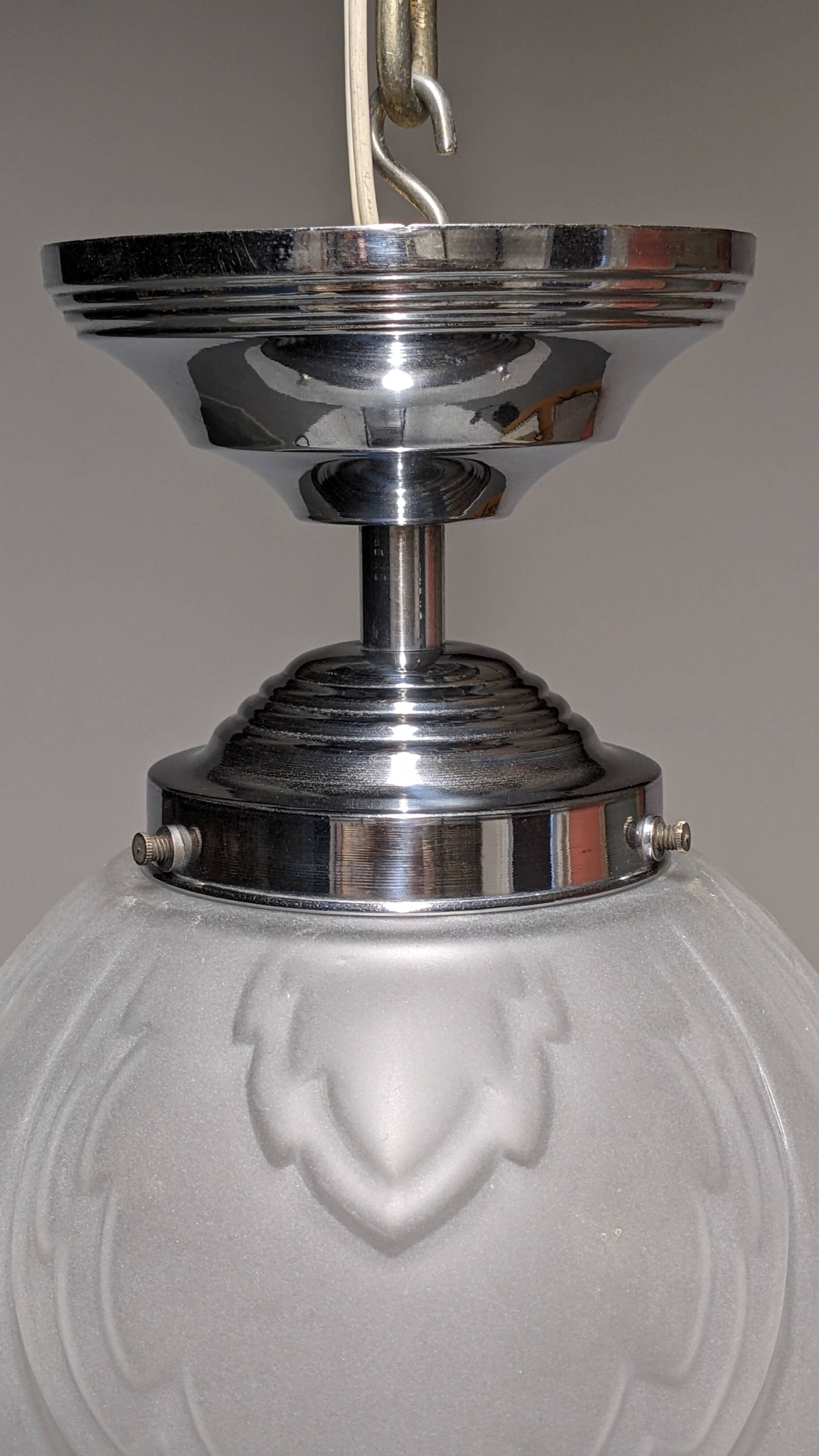 Art Deco ceiling light in frosted glass circa 1930