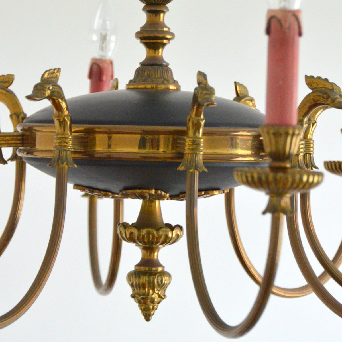 Empire chandelier 8 branches gilded bronze