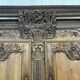 Armoire de mariage Normande sculptée en chêne clair du 19ème siècle
