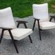 Pair of Scandinavian-style armchairs with splayed legs from the 1950s