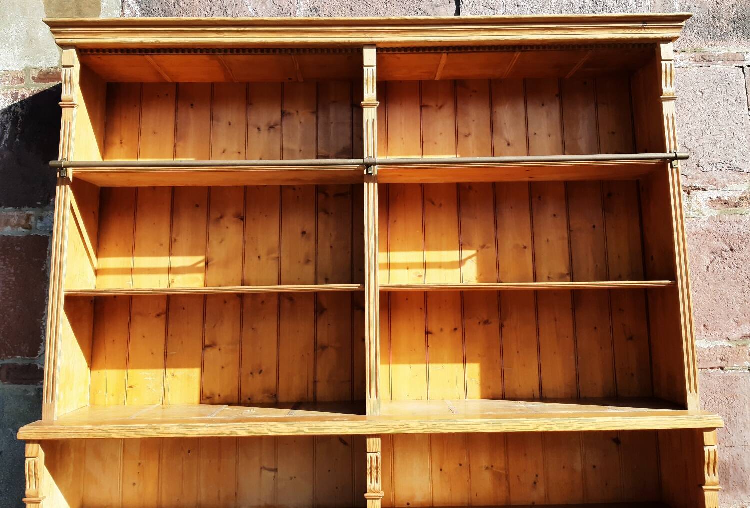 Pine bookcase (251 x 49 x height 288 cm)