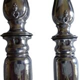 Silver and horn salad servers