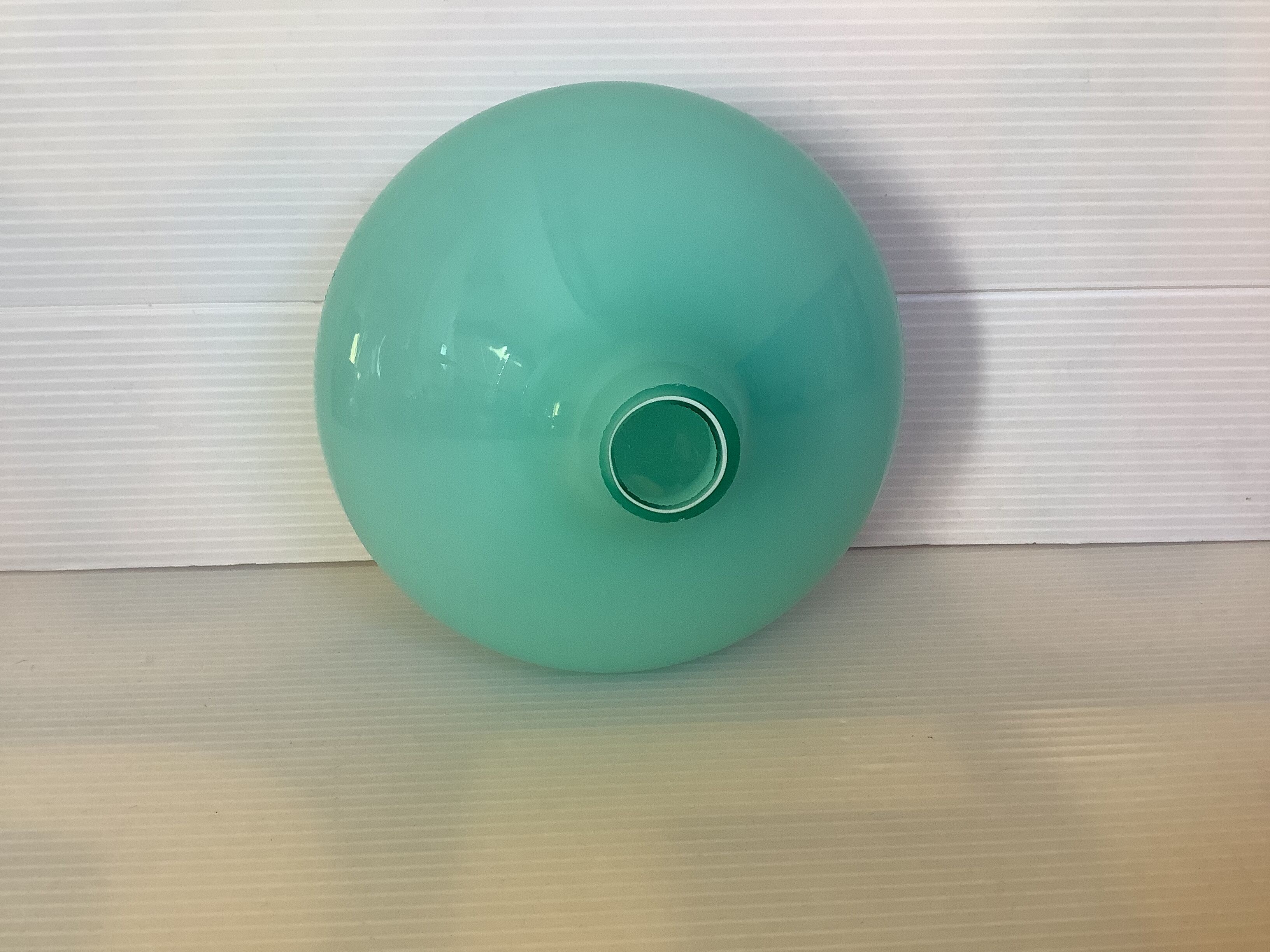 Mint green glass paste ball vase