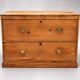 Commode basse ancienne en pin – 2 grands tiroirs