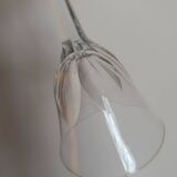 6 crystal water/wine glasses with flat ribs, vintage