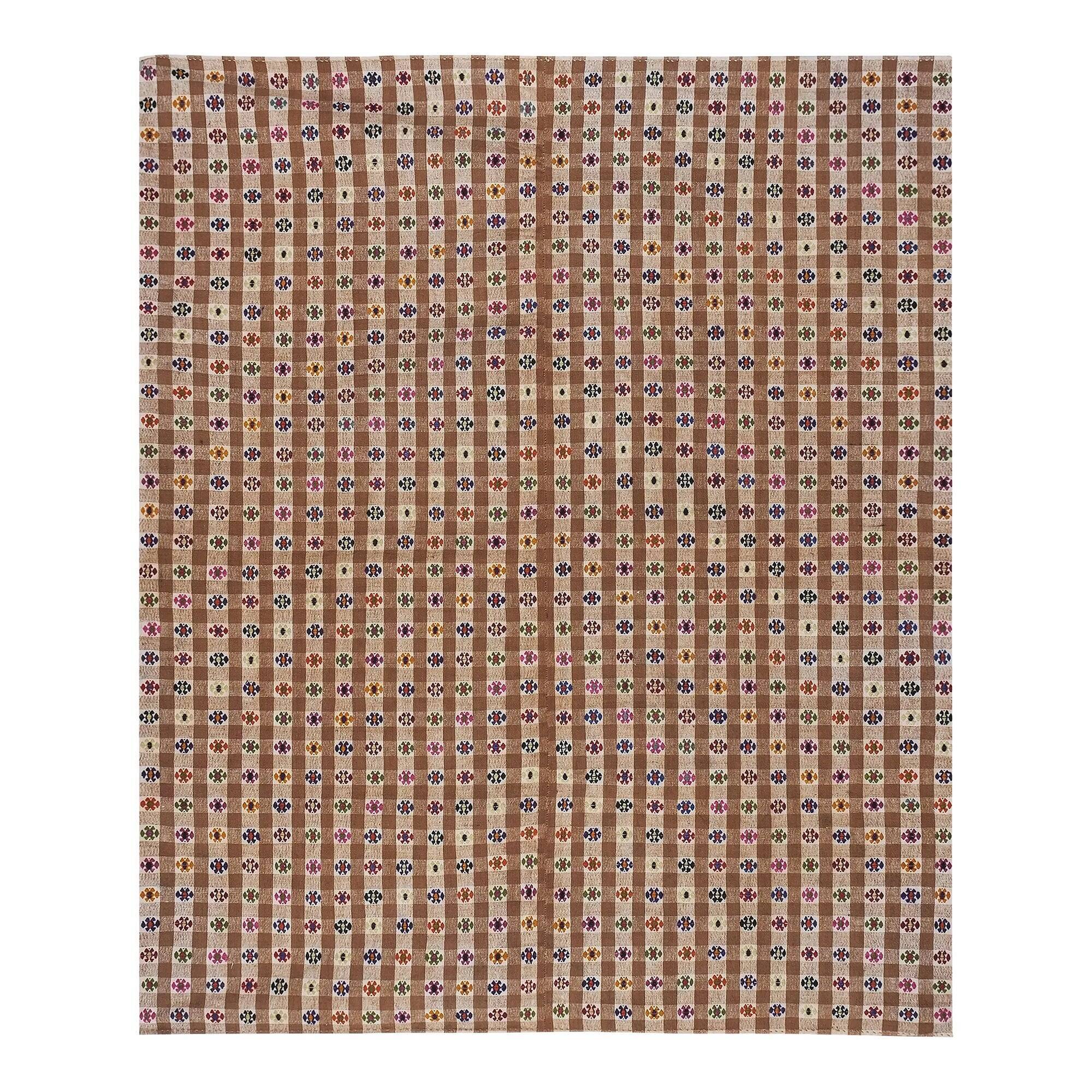Vintage Turkish kilim, handwoven, 202x246 cm.