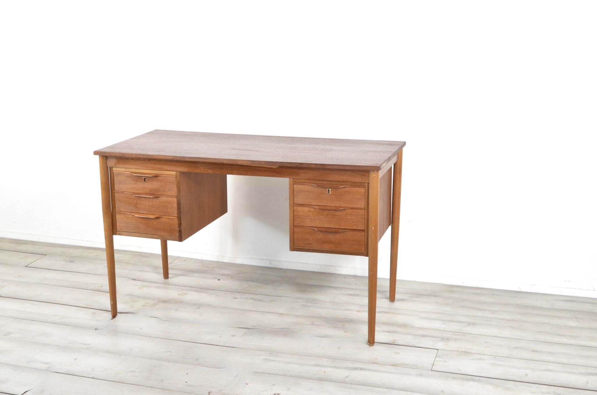 Midcentury Danish Teak Desk By Gunnar Nielsen For Tibergaard. Vintage / Modern / Retro.