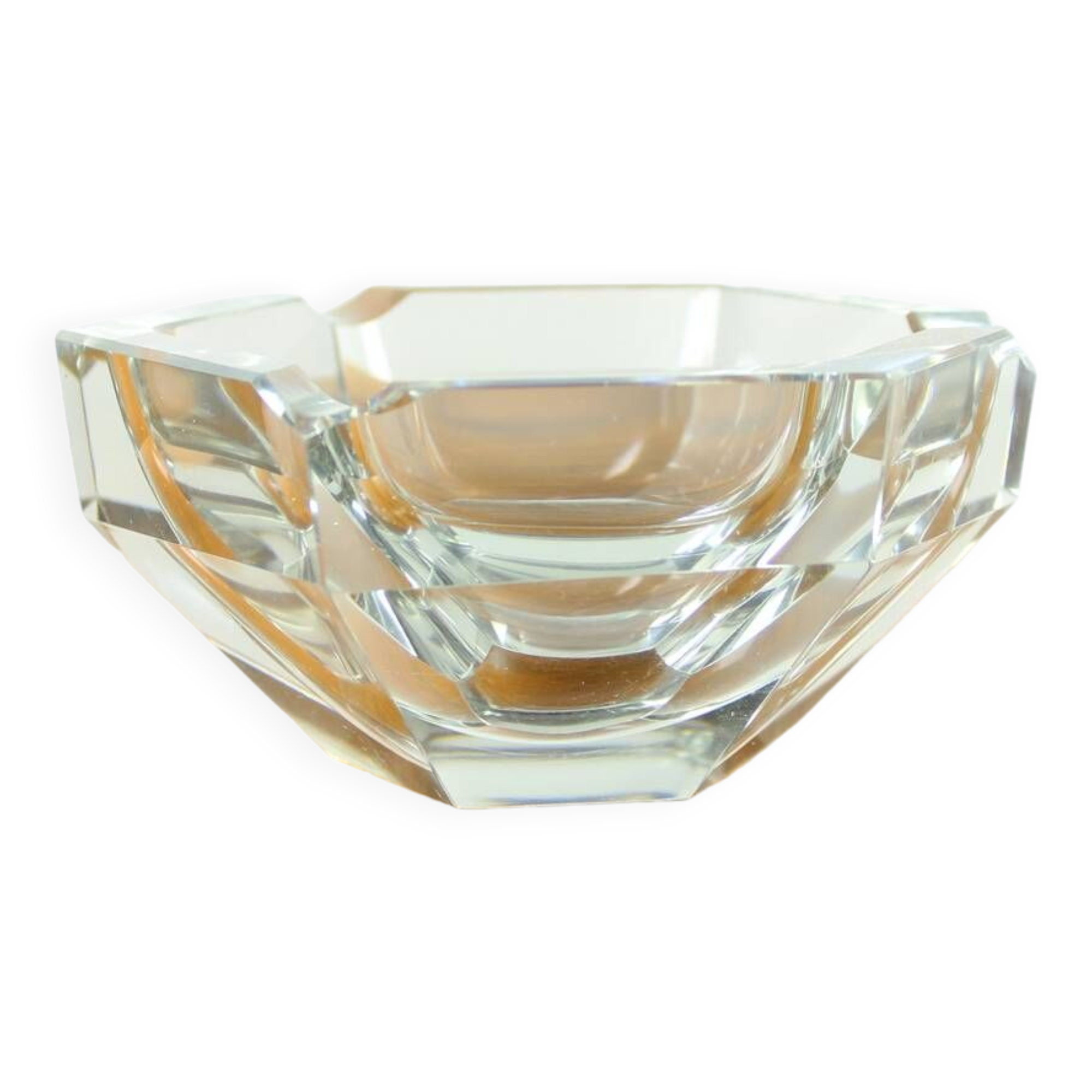 Cendrier Vitange "Diamant" en verre, Tchécoslovaquie 1950