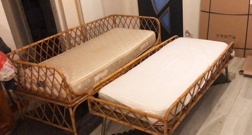 Bed rattan with extra bed