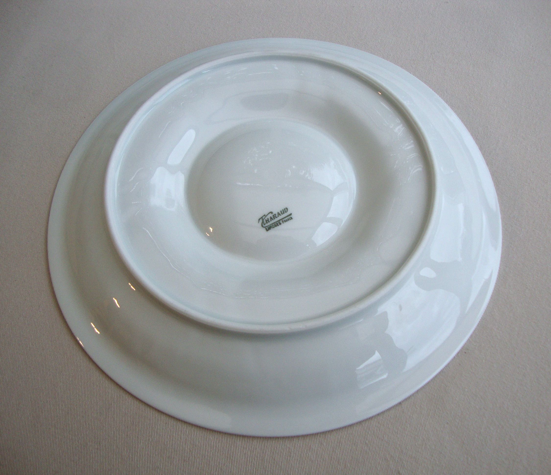 6 porcelain oyster plates Tharaud Limoges