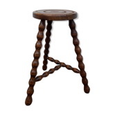 Tabouret en bois tourné