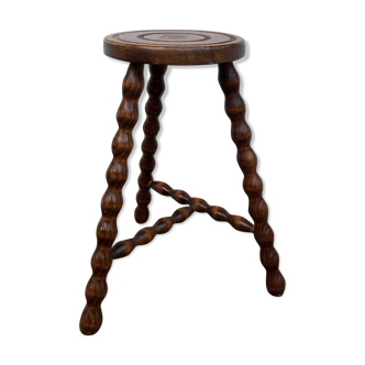 Turned wooden stool