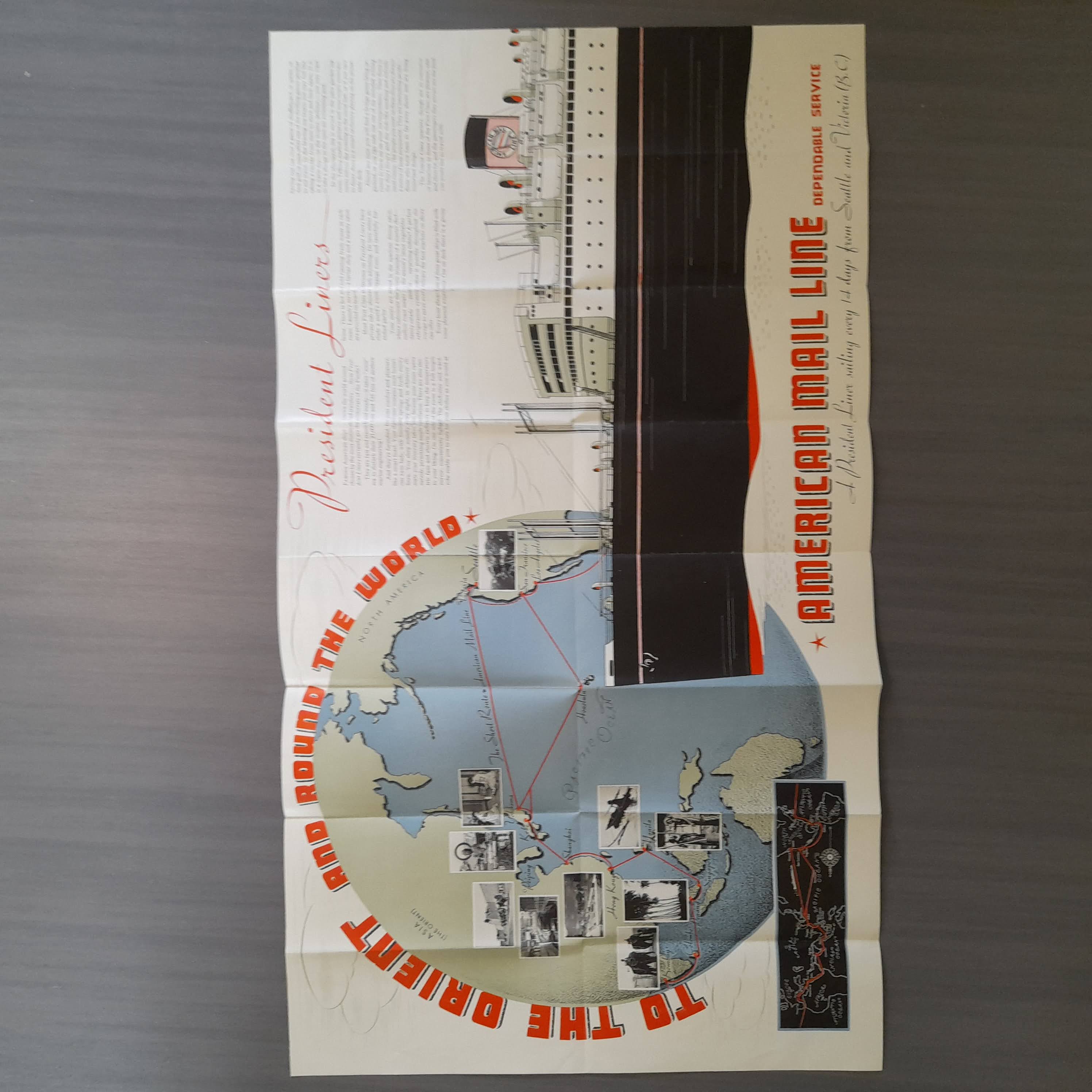 Affiche publicitaire de l'American Mail Line 1930