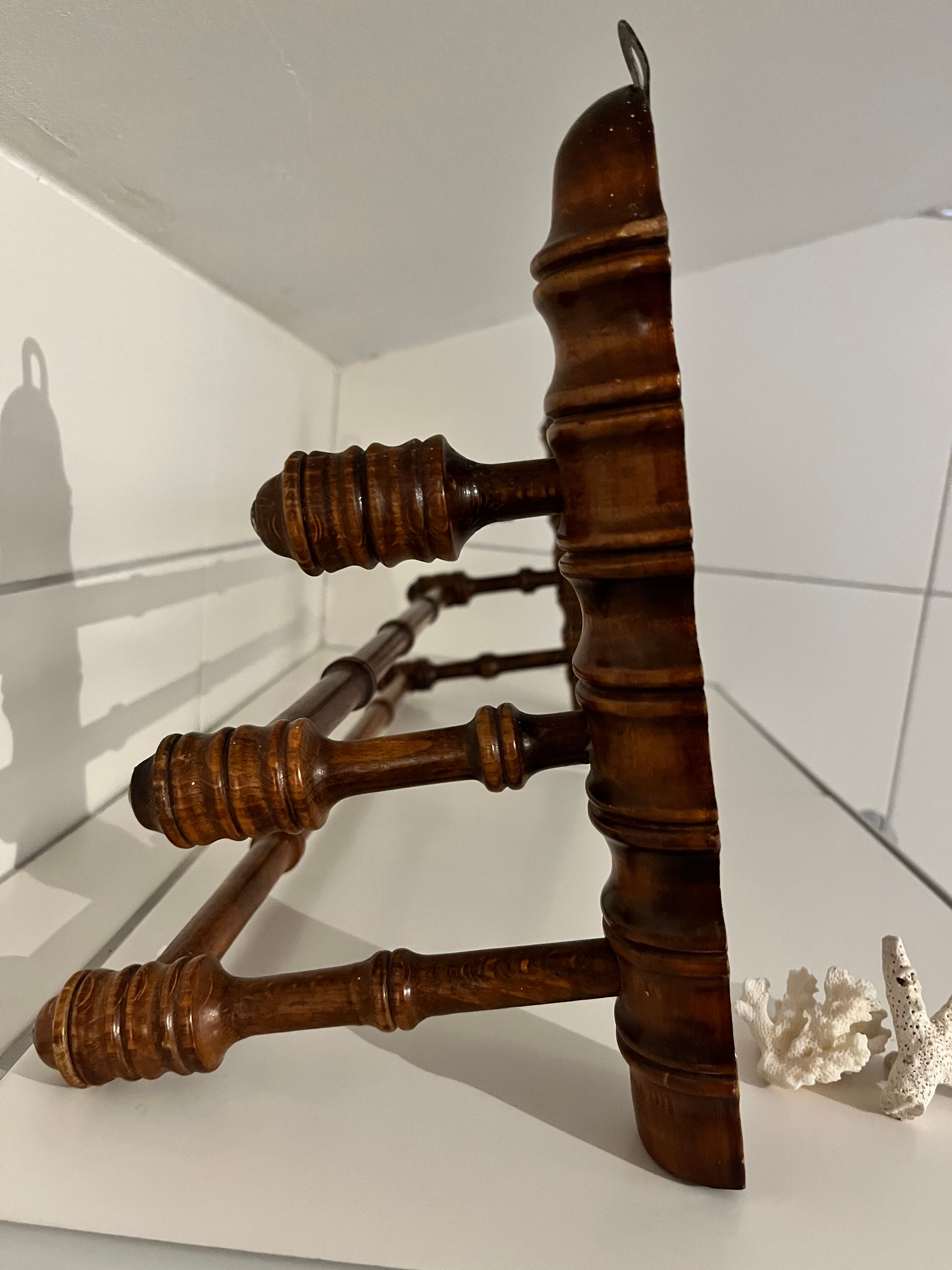 Old wooden towel rack